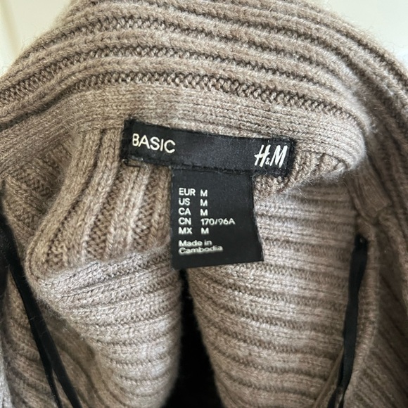 H&M Basic Women's Long Sleeve Taupe Knit Open Ribbed Cardigan Business Casual - Picture 9 of 9